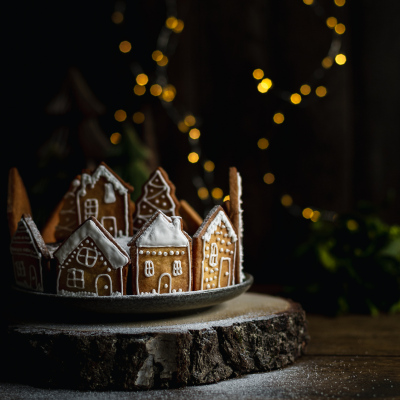 Recette de Noël : Gingerbread village cake