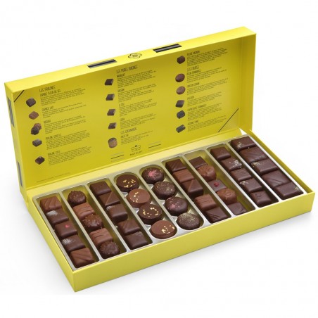 Matelot - Coffret ouvert avec assortiment de chocolats - Coffret cadeau chocolat - Chocolat à offrir