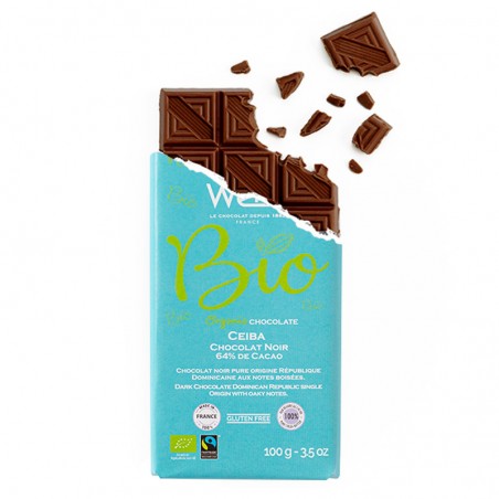 Tablette de chocolat-Chocolat croqué-Chocolat noir-Pure origine-République dominicaine-Ceïba-Bio-Equitable