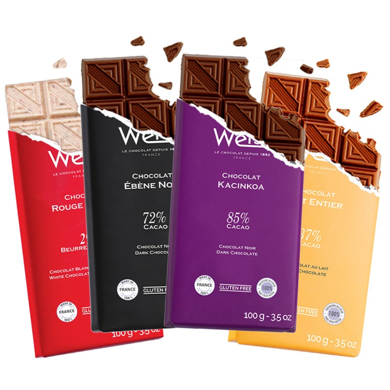 Tablette de chocolat-Gamme de Tablette-Chocolat à Offrir-Coffret à Offrir-Chocolat Lait-Chocolat Noir-Chocolat Blanc-chocothèque