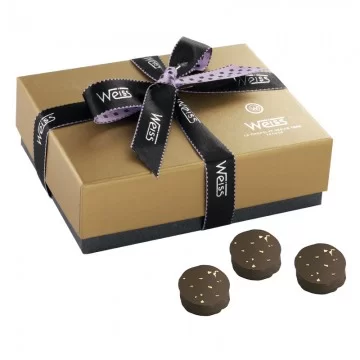 Ballotin Palets Or - Boîte fermée - Chocolat Palet Or - Feuille d'or - Chocolat de Noël - Coffret à offrir - Noël