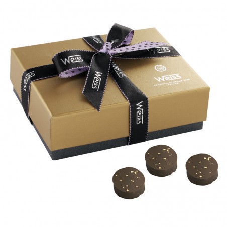 Ballotin de chocolat - Palets Or - Boîte fermée - Coffret cadeau chocolat - Chocolat à offrir - Chocolat noir