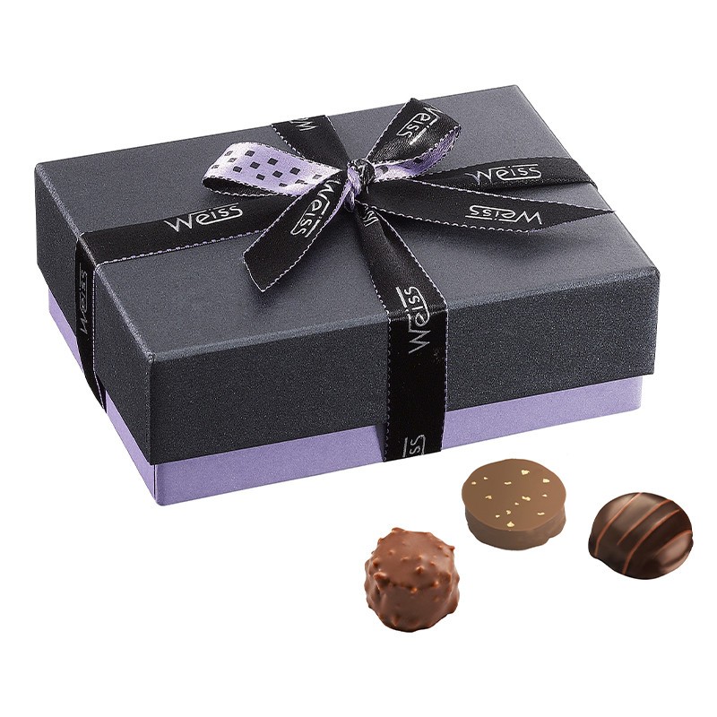 Ballotin Chocolats et Pralinés  - Boîte fermé avec assortiment chocolats - Coffret cadeau chocolat - Chocolat à offrir