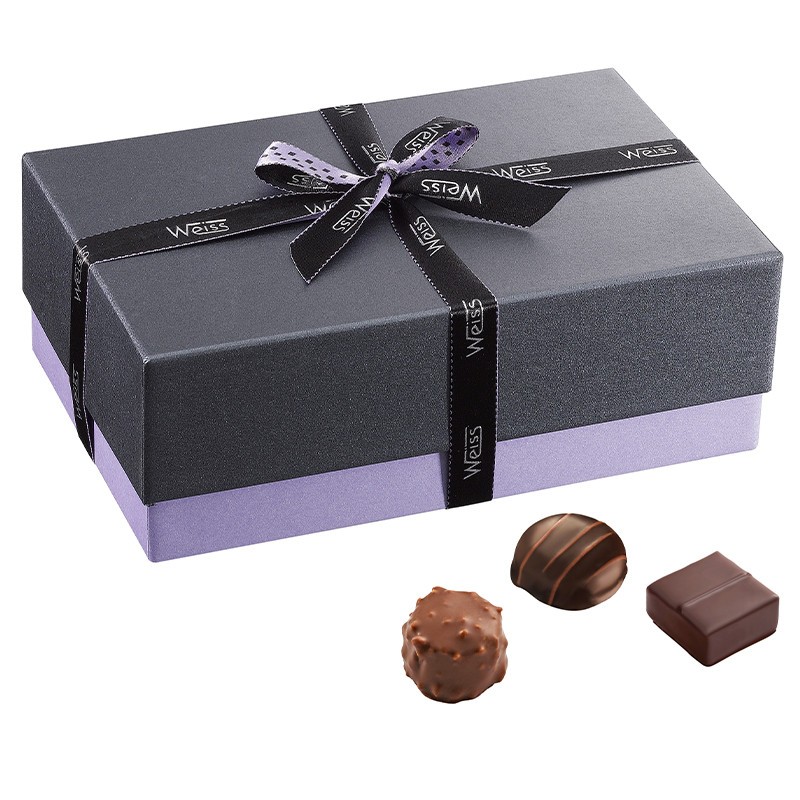 Ballotin de chocolat et praliné - Boîte fermé avec assortiment de chocolats - Coffret cadeau chocolat - Chocolat à offrir