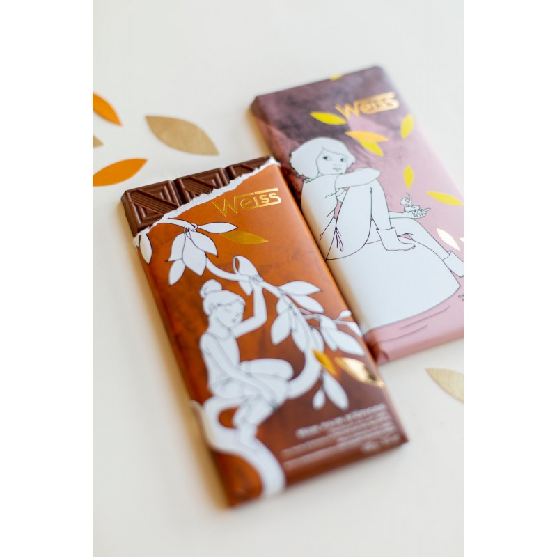 Tablette de chocolat - chocolat lait - Mahoë - Pain d'épice- chocolat édition limitée - tablette entière - Lucie Albon -