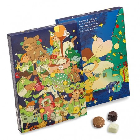 Calendrier de l'avent - chocolat de noël - assortiment de chocolat - Lucie Albon - Illustration - chocolat enfant