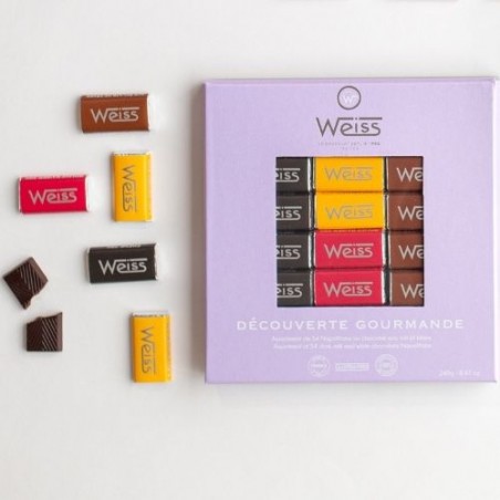 Coffret de petits chocolats noir découverte |Coffret Napolitainsnoir Weiss à offrir