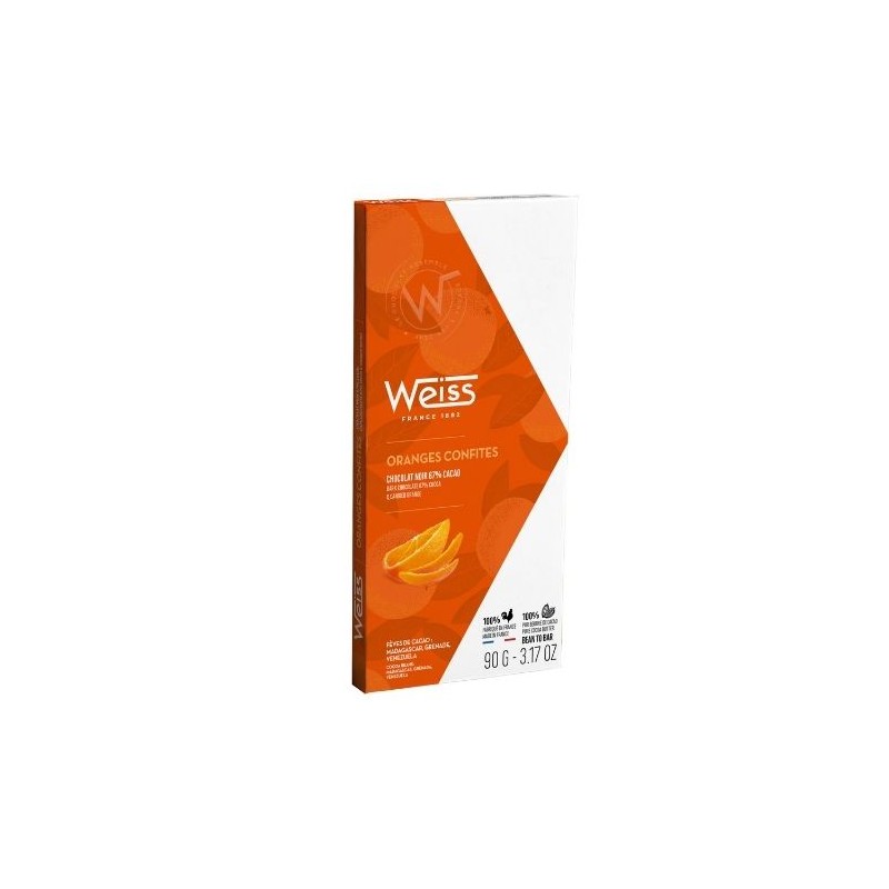 Tablette de chocolat Ibaria Oranges Confites Weiss