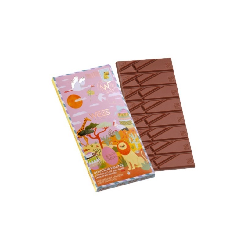 Tablette de chocolat au lait 41% - Abricot Noisettes - Pâques - 90g