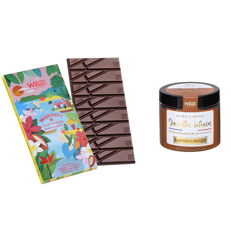Collection Made in France - Tablette de chocolat 50% et Pâte à tartiner Noisettes