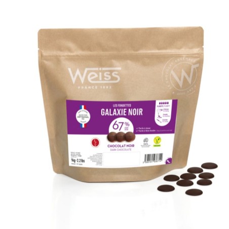 Chocolat à pâtisser - Noir Galaxie 67% - 1kg Chocolat à pâtisser - Noir Galaxie 67% - 1kg