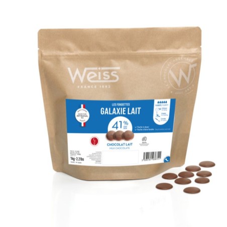 Chocolat à pâtisser - Lait Galaxie 41% - 1kg Chocolat à pâtisser - Lait Galaxie 41% - 1kg