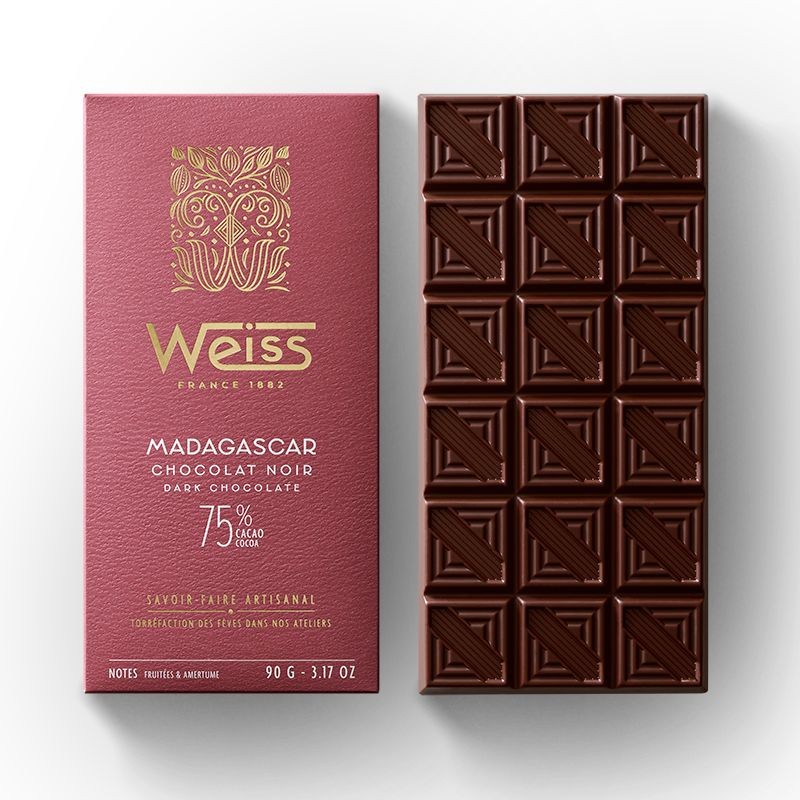 Tablette chocolat Noir 75% - Madagascar - 90g Tablette chocolat Noir 75% - Madagascar - 90g
