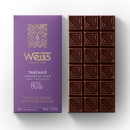 Tablette de chocolat Noir 80% - Tanzanie - 90g Tablette de chocolat Noir 80% - Tanzanie - 90g
