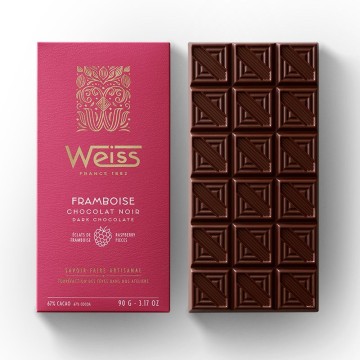 Tablette de chocolat Noir 67% - Framboise - 90g