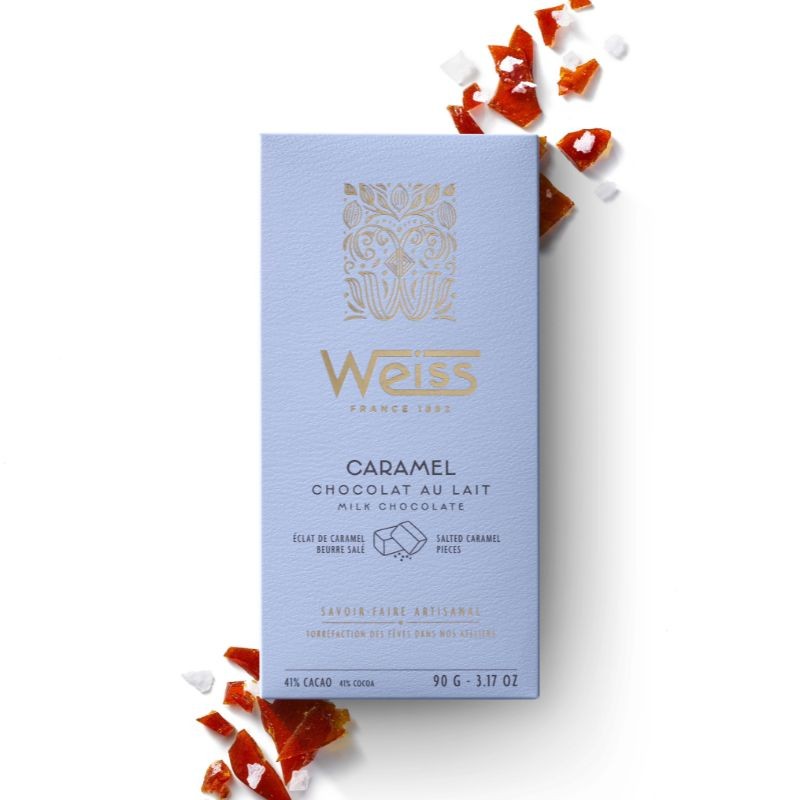 Tablette de chocolat Lait 41% - Caramel Beurre Salé - 90g