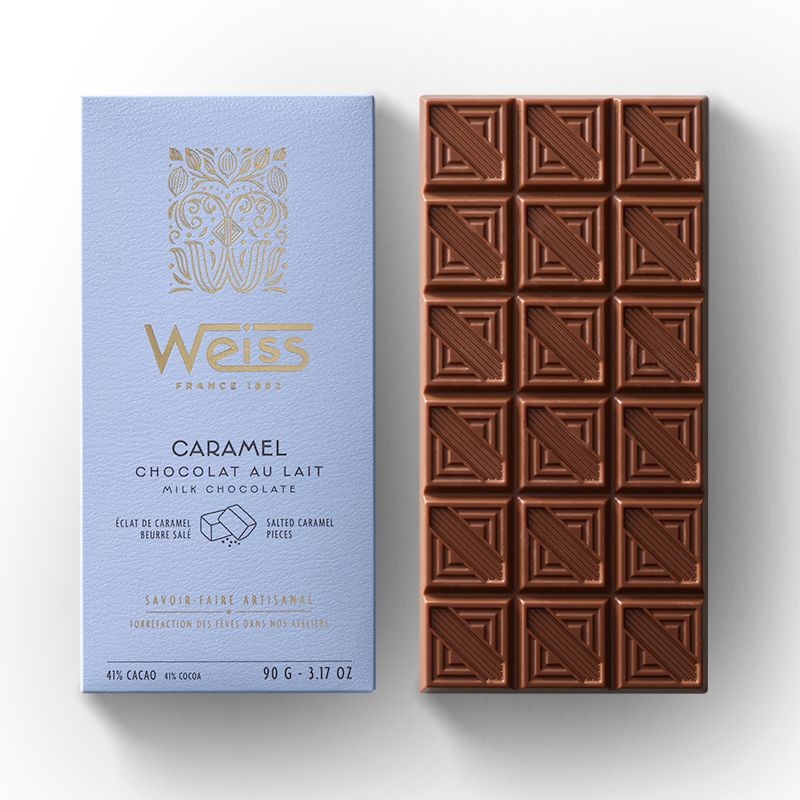 Tablette de chocolat Lait 41% - Caramel Beurre Salé - 90g