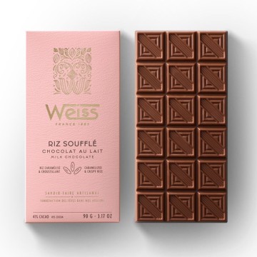Tablette de Chocolat Lait 41% - Riz Soufflé - 90g