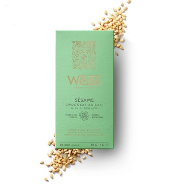Tablette de chocolat Lait 41% - Sésame - 90g