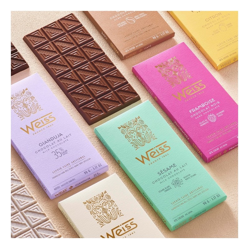 Tablette de chocolat Lait 41% - Sésame - 90g Tablette de chocolat Lait 41% - Sésame - 90g