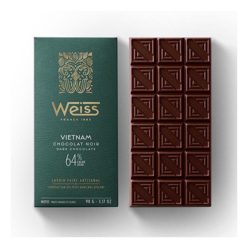 Tablette de chocolat Noir 64% - Vietnam - 90g Tablette de chocolat Noir 64% - Vietnam - 90g