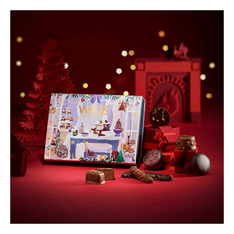 Ballotin Chocolats et Pralinés de Noël - 110g Ballotin Chocolats et Pralinés de Noël - 110g