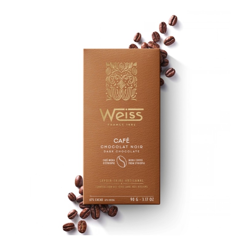 Tablette de chocolat Noir 67% - Café - 90g Tablette de chocolat Noir 67% - Café - 90g