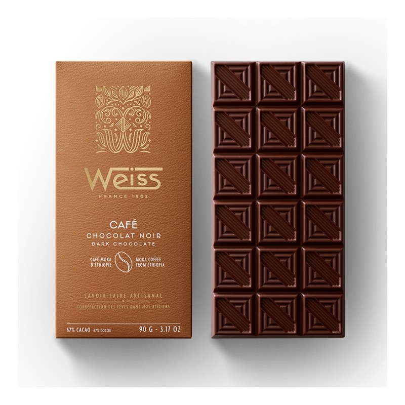 Tablette de chocolat Noir 67% - Café - 90g Tablette de chocolat Noir 67% - Café - 90g