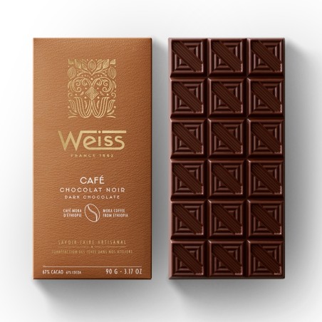 Tablette de chocolat Noir 67% - Café - 90g Tablette de chocolat Noir 67% - Café - 90g