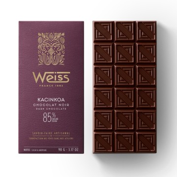 Tablette de chocolat Noir Kacinkoa 85% - 90g