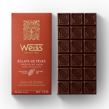 Tablette de chocolat Noir - Éclats de Fève 70% - 90g