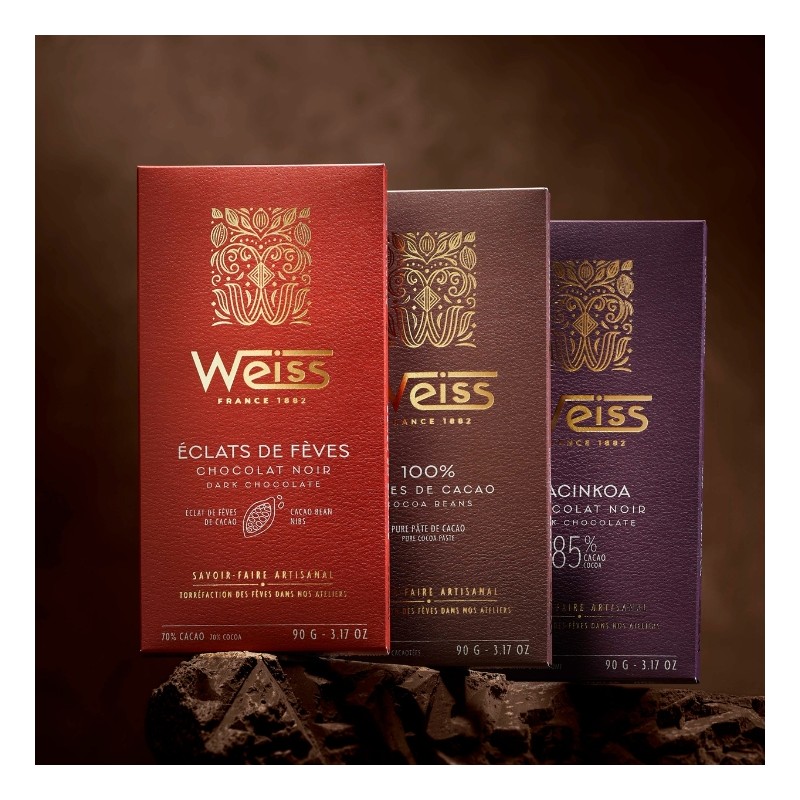 Tablette de chocolat Noir - Éclats de Fève 70% - 90g