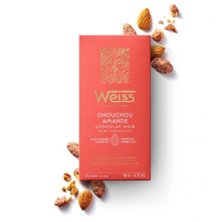 Tablette de chocolat Noir 72% - Chouchou Amandes - 90g