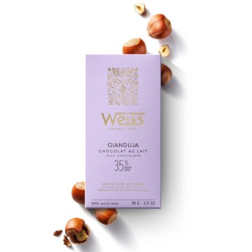 Tablette de chocolat au Lait 35% - Gianduja - 90g