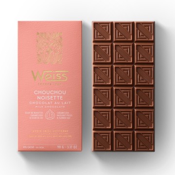 Tablette de Chocolat Lait 41% - Chouchou Noisette - 90g