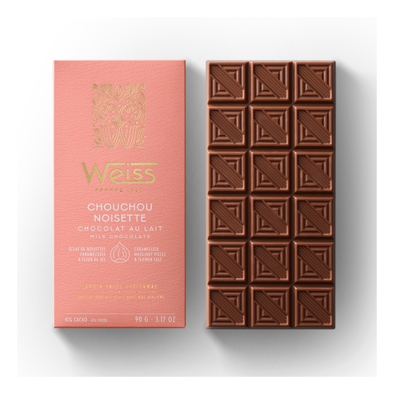 Tablette de Chocolat Lait 41% - Chouchou Noisette - 90g