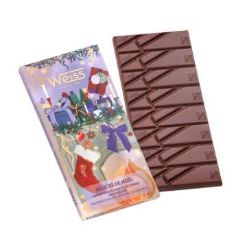 Tablette de chocolat Noir 67% - Orange & Spéculoos Noël - 90g