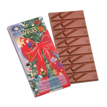 Tablette de chocolat au lait 41% - Noix de Pécan Noël - 90g