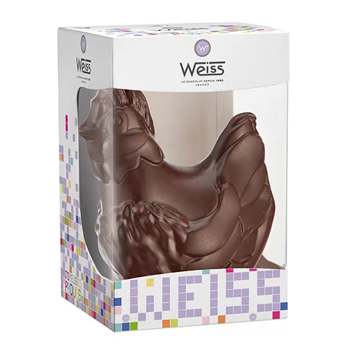 chocolat weiss poule pâques 2024