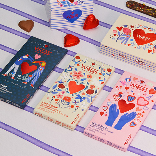 tablettes chocolat saint-valentin amour