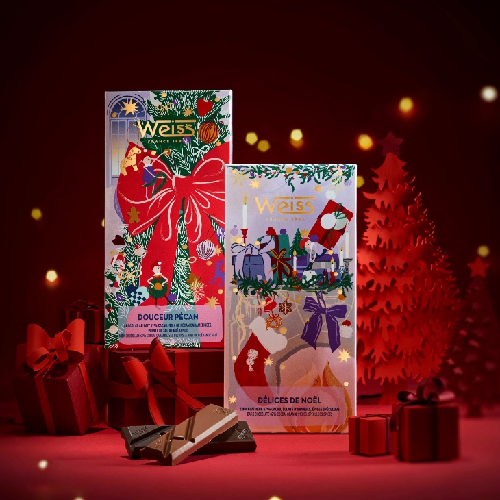 Tablettes de chocolat noël